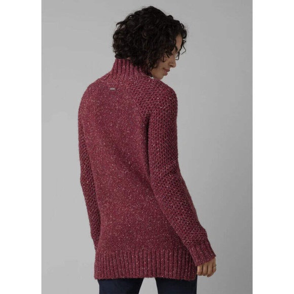 PRANA IBID SWEATER TUNIC MAROON - Picture 2 of 5